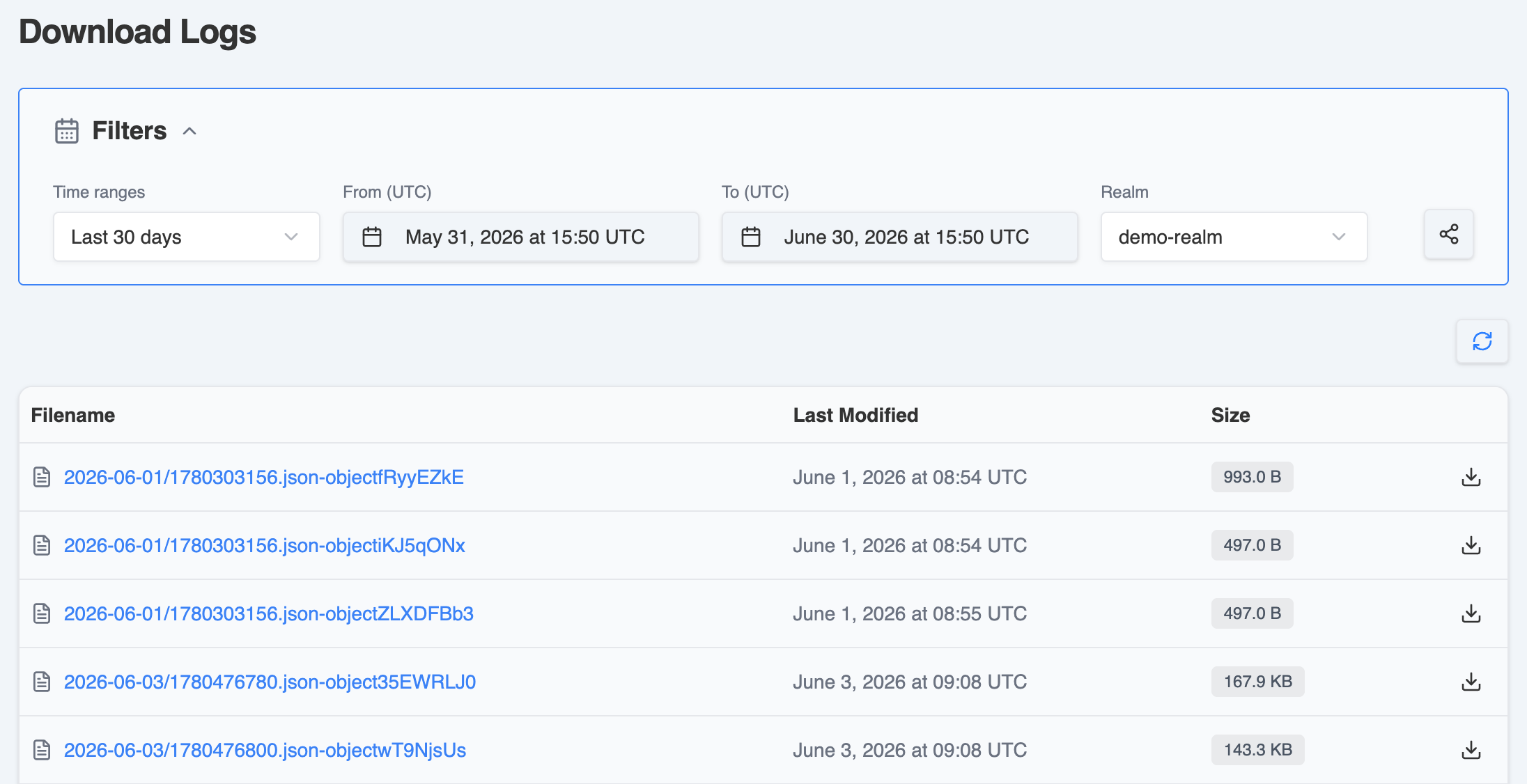 Phase Two Dash - Download Logs